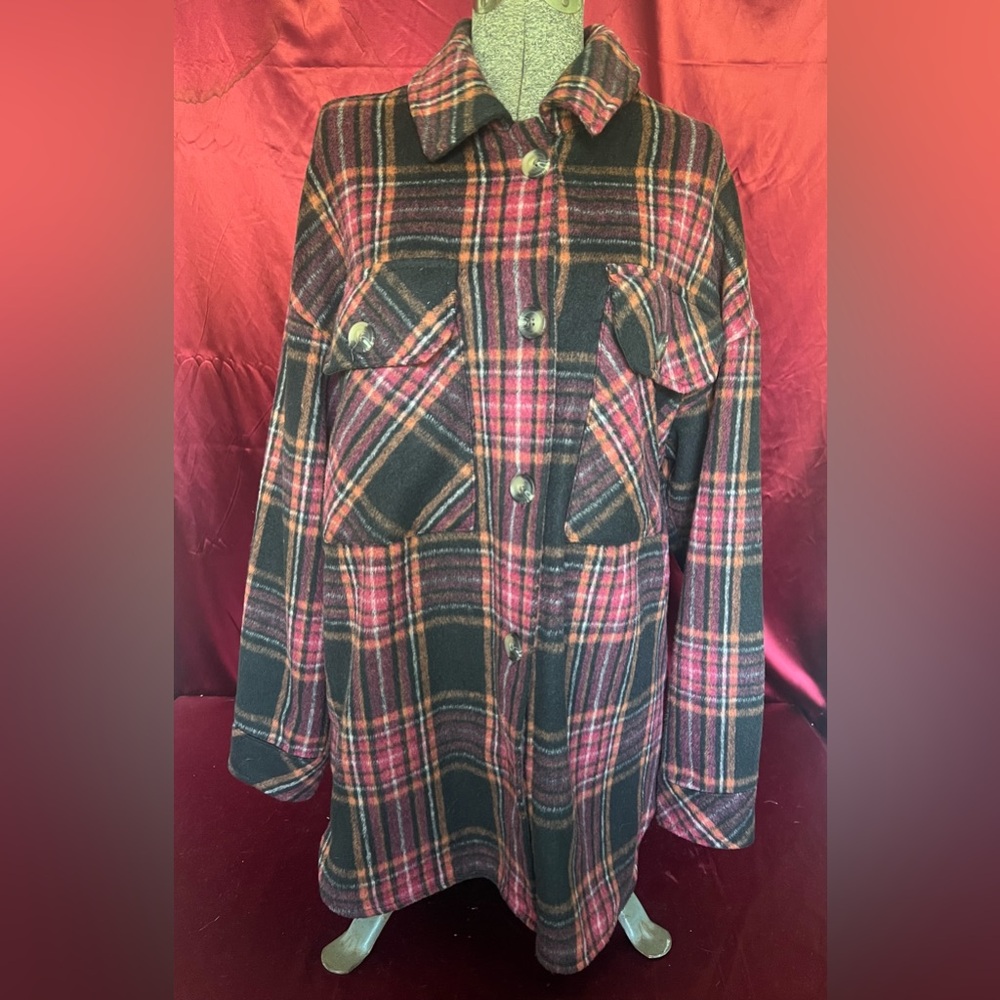 And Now This Plaid Flannel Button-Up Jacket